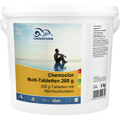 Средство для бассейна дезинфицирующее Chemoform Всё-в-одном мульти-таблетки по 20г (5кг)