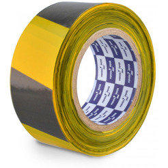 Лента оградительная KLEBEBANDER 50 мм*200 м, 30 мкм, черно-желтый