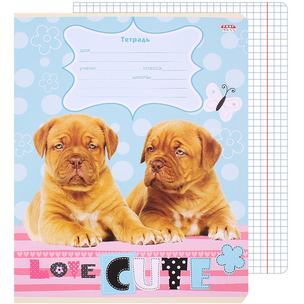 Тетрадь 12 листов А5 ПРОФ-ПРЕСС  Фотосессия щенков