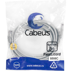 Кабель Cabeus PC-UTP-RJ45-CAT.5E-3M-LSZH