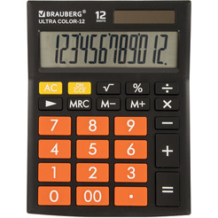 Калькулятор BRAUBERG Ultra Color-12-BKRG 250499 (черный/оранжевый)