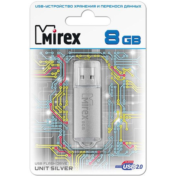 USB Flash MIREX Unit Silver 8GB (13600-FMUUSI08)