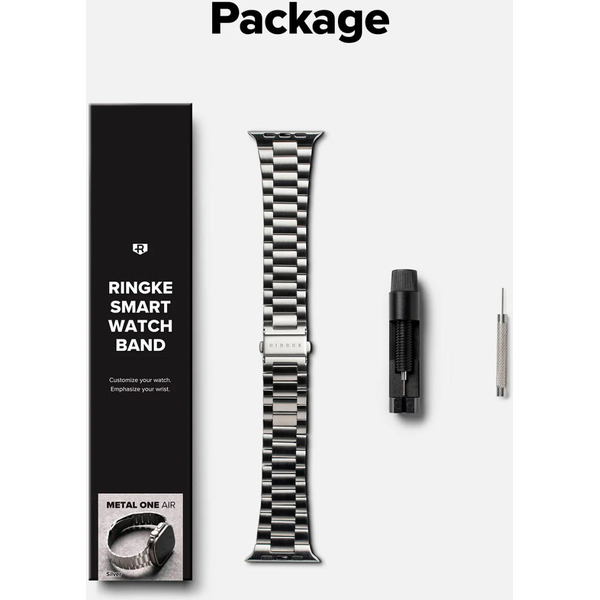 Ремешок RINGKE Metal One Air для Apple Watch 44 / 45 / 46 / 49 mm SILVER