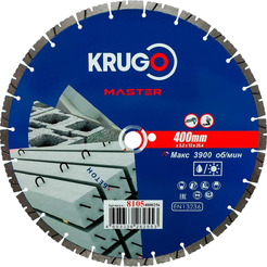 Круг алмазный по бетону KRUGO Master 400*25,4 мм, сегментный