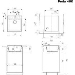 Мойка кухонная Maunfeld Perla 460 MFQS-460DGR (темно-серый)