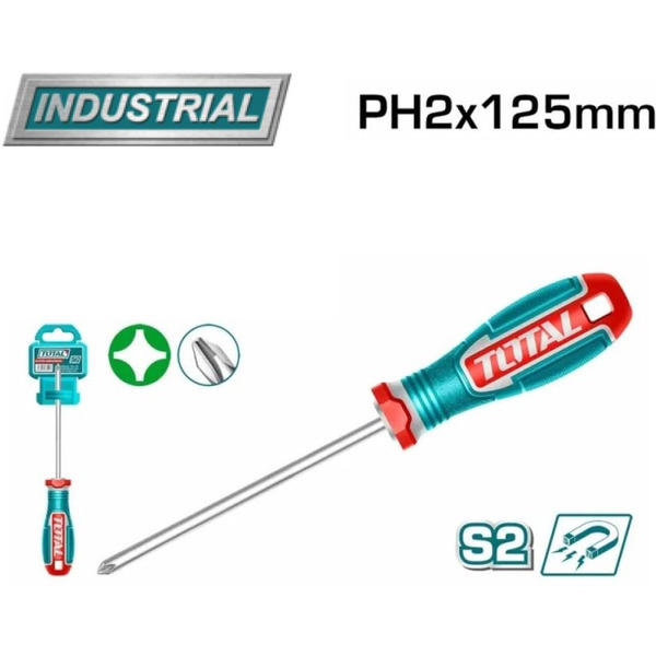 Крестовая отвертка TOTAL PH2x125мм TSDPH2125