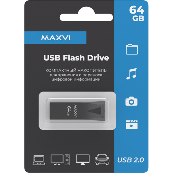 USB Flash Maxvi MK2 64GB (темно-серый)