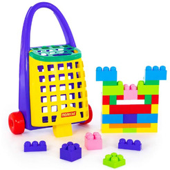 Конструктор Полесье 44365 Забавная тележка и конструктор Великан