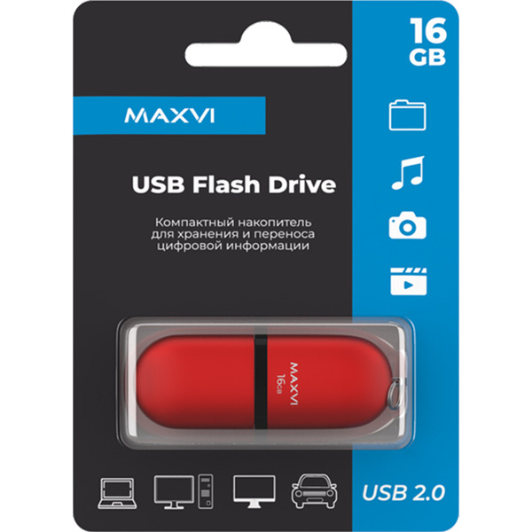USB флеш Maxvi SF 16GB FD16GBUSB20C10SF (красный)