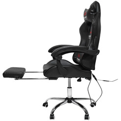 Игровое кресло Calviano AVANTI Ultimato total black (с подножкой, вибромассажное)