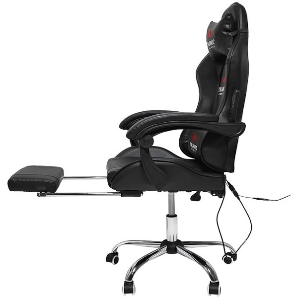 Игровое кресло Calviano AVANTI Ultimato total black (с подножкой, вибромассажное)