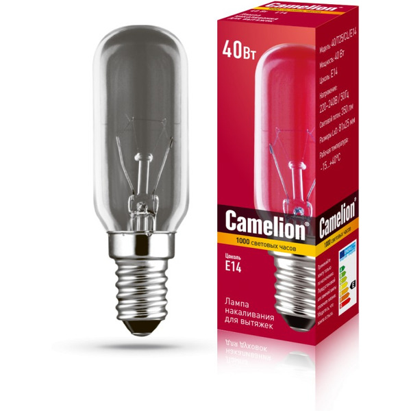 Лампочка Camelion 40/T25/CL E14 40 Вт