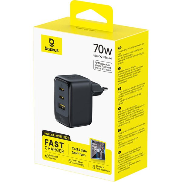 Сетевое зарядное Baseus EnerFill FE22 70W E0123500 (черный)