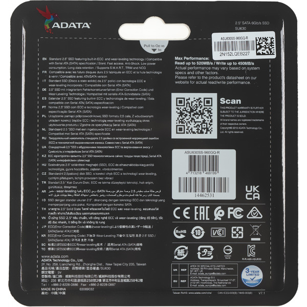 SSD ADATA Ultimate SU630 960GB ASU630SS-960GQ-R