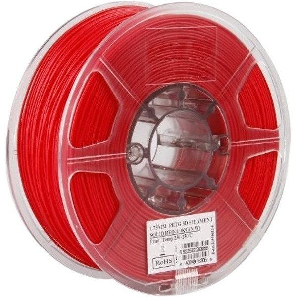Пластиковая нить ESUN PETG175SR1 1.75 мм 1 кг (solid red)