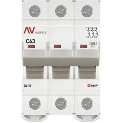 Выключатель автоматический EKF Averes AV-10 3P 63A (C) 10kA