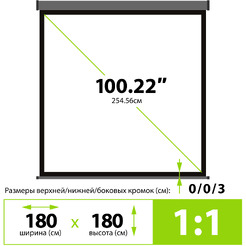 Проекционный экран CACTUS Wallscreen 180x180 CS-PSW-180X180-SG