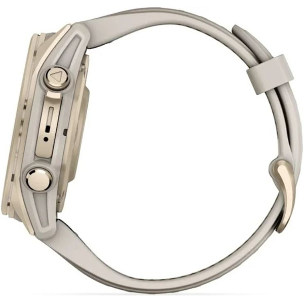 Умные часы Garmin Fenix 8 Sapphire 43мм (золотистый, дымчато-серый ремешок)