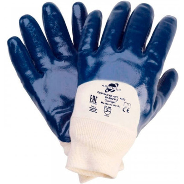 Перчатки трикотажные х/б с частичным нитриловым покрытием Arcticus 4400 р.08 синий