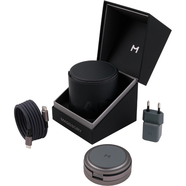 Беспроводное зарядное Magssory Disc Signature Edition 3 в 1 для Apple WCH033 (темно-серый)