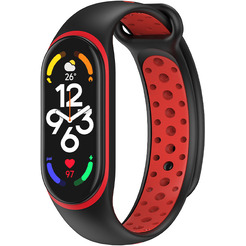 Ремешок Bingo Sport для XIAOMI Mi Band 5/6/7 Черный с красным