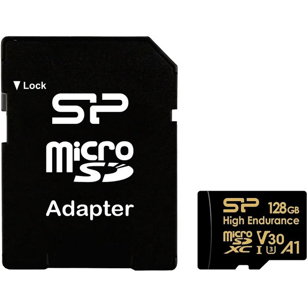 Карта памяти Silicon-Power Golden Series High Endurance microSDXC SP128GBSTXDV3V1HSP 128GB (с адаптером)