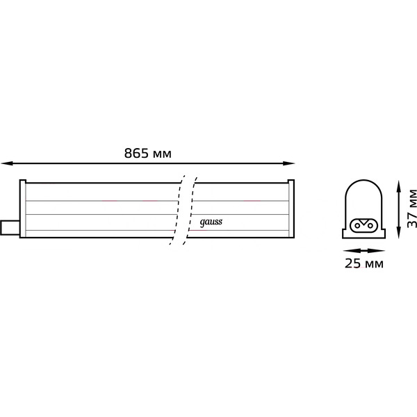 Светильник Gauss Fito LED TL 12W 1000K 130411912