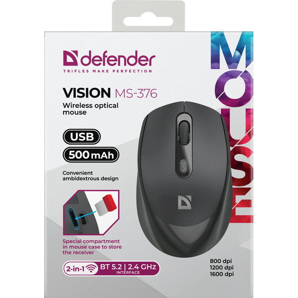 Мышь Defender Vision MS-376 (черный)