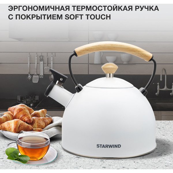 Чайник металлический Starwind SW-CH1712 (белый)