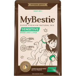 Сухой корм для кошек MyBestie Сенситив Утка с ягненком (400г)