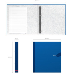 Файл-регистратор Erich Krause А4/35мм на 4 кольцах WORK INSIDE, ламинированный, синий 19873