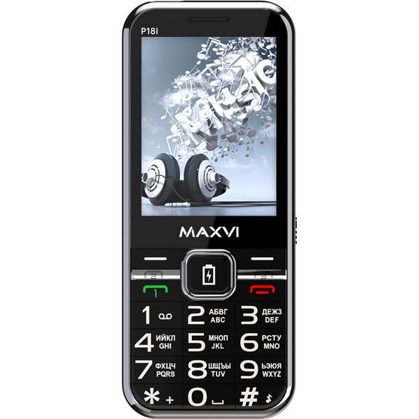 Мобильный телефон Maxvi P18i +ЗУ WC-114 (черный)