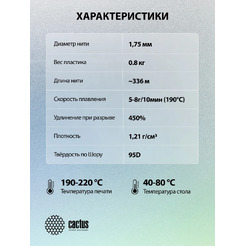 Пластик CACTUS CS-3D-TPU-0.8KG-RED
