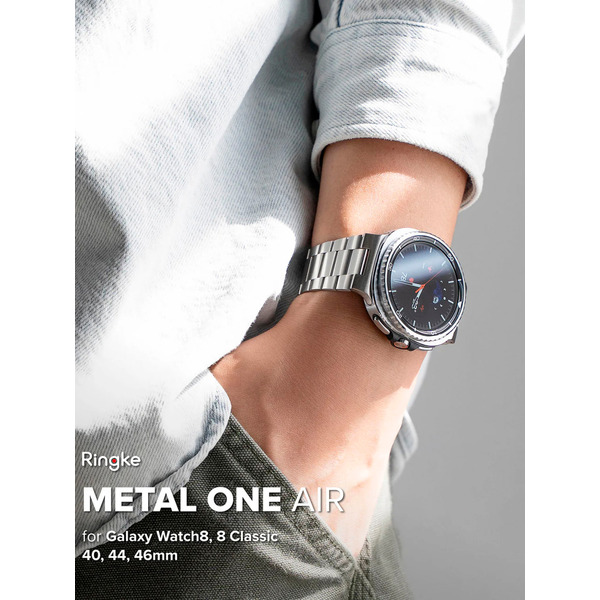 Ремешок RINGKE Metal One Air для Galaxy Watch 8, 8 Classic 40 / 44 / 46 mm SILVER