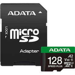 Карта памяти ADATA SPEED PLUS microSDXC 128GB UD128GUI3V30A2SP-RA1 (с адаптером)