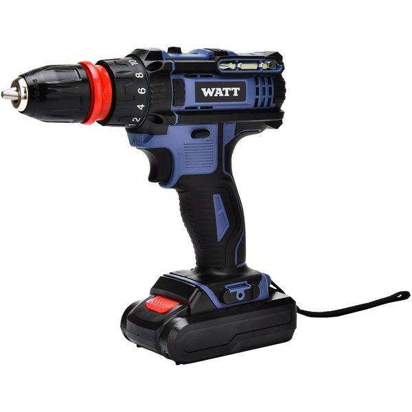 Дрель-шуруповерт WATT WAS-21Li-3 1.021.030.23 (с 2-мя АКБ, кейс)