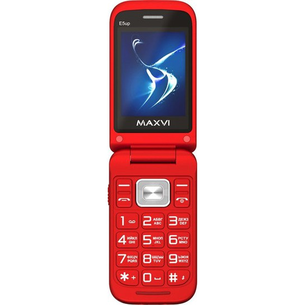 Кнопочный телефон Maxvi E5 up (красный)