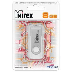 USB Flash MIREX Swiwel White 8GB (13600-FMUSWT08)