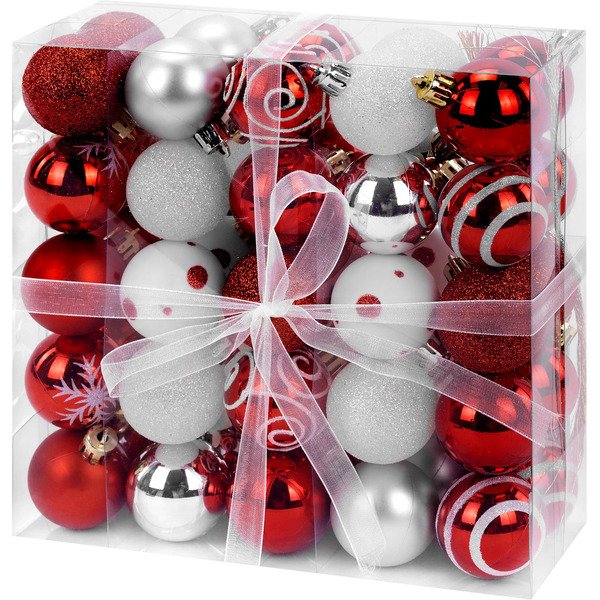 Шары елочные ЗОЛОТАЯ СКАЗКА Red&Snow Winter 592595 (красный, белый )