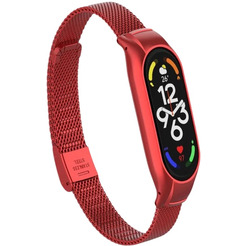 Ремешок Bingo Stainless Grid для XIAOMI Mi Band 7 (красный)