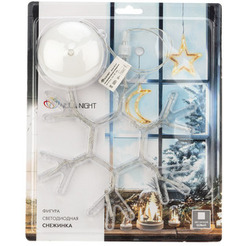 Фигура светодиодная NEON-NIGHT Снежинка на присоске с подвесом 501-019