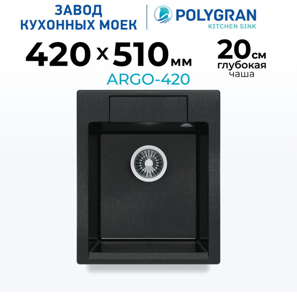 Мойка кухонная Polygran Argo-420 (космос)