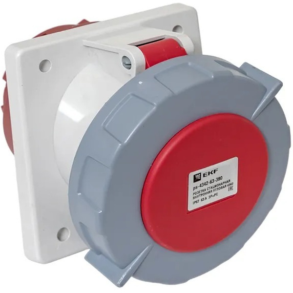 Розетка стационарная внутренняя угловая EKF 4342 3Р+РЕ 63А 380В IP67 PROxima