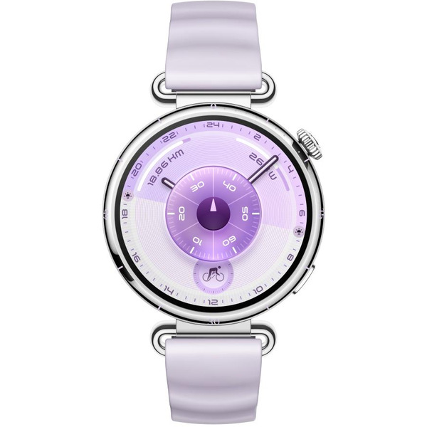 Смарт-часы HUAWEI Watch GT 6 41mm (KSU-B19) серебристый, с фиолетовым ремешком из фторэластомера