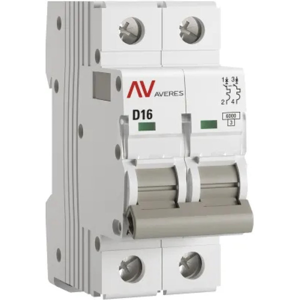 Выключатель автоматический EKF Averes AV-6 2P 16A (D) 6kA