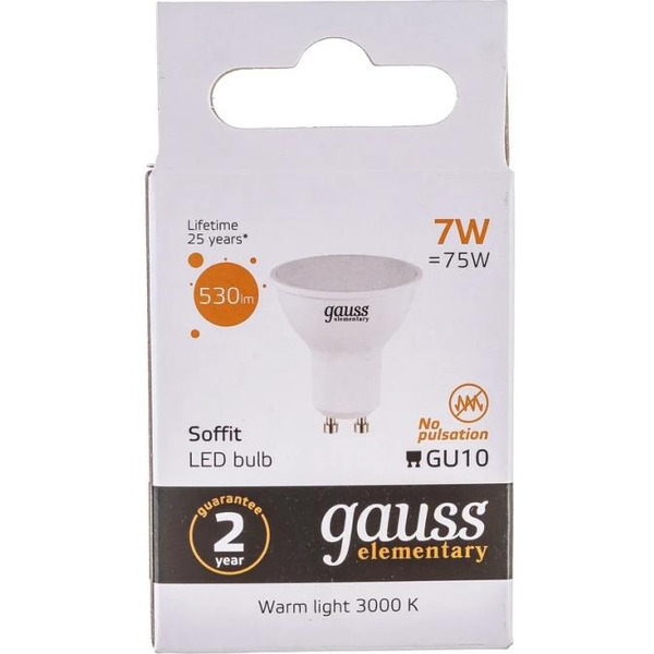 Светодиодная лампочка Gauss LED MR16 GU10 7 Вт 3000 К 13617