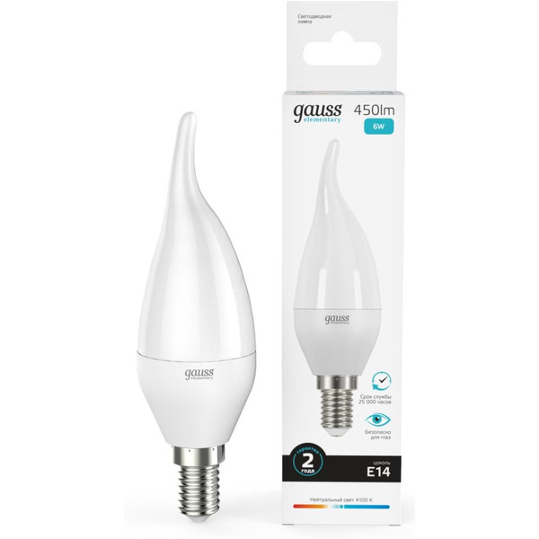 Светодиодная лампочка Gauss Elementary E14 6Вт 4100K 34126