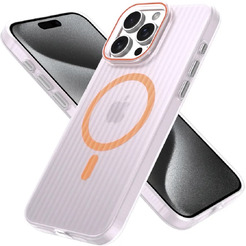 Задняя накладка CASE Translucent Strip Apple iPhone 15 Pro Max (прозрачно-оранжевый)