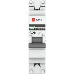 Выключатель автоматический EKF PROxima ВА 47-63 1P 20А (C) 4,5kA