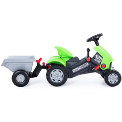 Каталка-трактор с педалями Полесье Turbo-2 с полуприцепом 52742